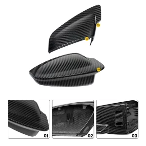 LHD Left Hand Drive SQ Style Prepreg Dry Carbon Fiber Mirror Cover Caps For Audi RS3 8Y Sportback Sedan