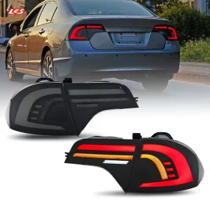 LKS Factory Led Tail Light for Honda Civic 8th Gen Sedan 4 DR LED Brake Rear Lamp Assembly