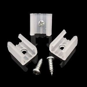 LR LED 12 10-12mm PP Transparent LED Strip Light Mounting Brackets & Clips with M3*10mm Screws Wiring Accessories