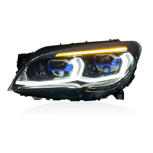 Laser Headlight for BMW 7Series F01 F02 LED Lamp Assembly with Two-Color Yellow White Daytime Running Light Turn signal