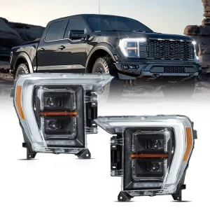 Laser Matrix LED Headlights for Ford F150 Raptor Projector Front Lamp Sequential DRL Start-up Animation Kit