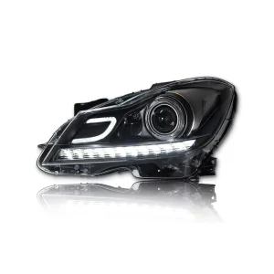 Laser Projector Headlight Assembly For Mercedes-Benz C-Class W204 DRL Sequential Turn Signal Plug and Play Auto Parts