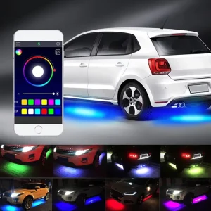 Led Car Underglow Light RGB Dream Color Chasing Strip Light Kit 6 Pcs Waterproof Exterior Car Light App Control Tuning