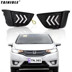 Led Daytime Running Fog Light Daylight with Turn signal Driving Lamp Body Kits for Honda FIT