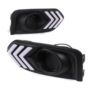 Led Daytime Running Lights for Honda City Fog Lamp Cover Drl with Yellow Turn signal Lights
