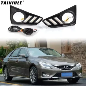 Led Fog driving Lights Drl Led Daytime Running Light Front Bumper Decorative Lights for Toyota Mark REIZ