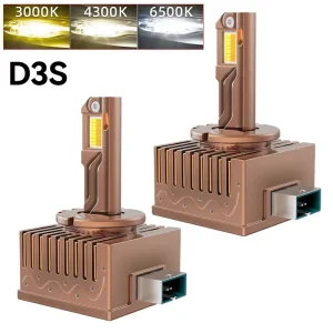 Led Headlight Bulb Tri Color 3000K 4300K 6500K D Series Car Led Globes D1S D2S D3S D4S Led Headlights