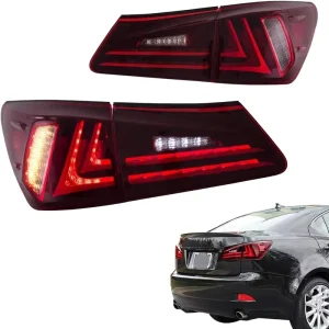 Led Tail Lights 12V 35W Compatible Lexus IS250 IS350 IS22D ISF 4 Door Clear Red
