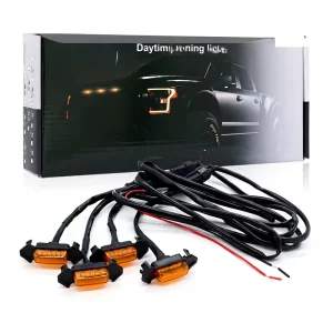 Led Warning Daytime Running Light Front Bumper Grille Small Yellow Light Car Lighting Accessories