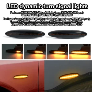 Lexus IS250 IS350 Kluger Crown Turn Signal Lights Sequential Lights 12V PC Material