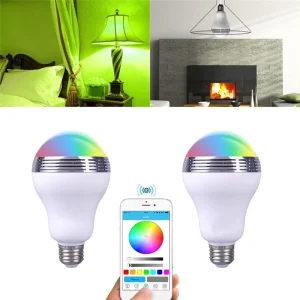 Light Bulbs Speaker E27 E26 B22 Smart LED Globe RGB Color Changing Music Player WiFi App AC Dimmable 6000K Daylight Modern