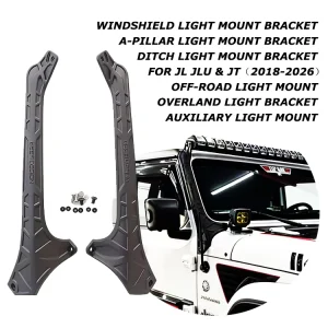 Light Cowl Mounting Brackets OffRoad Overland Tactical LED Light Mount Bracket for Jeep Wrangler JL Gladiator JT