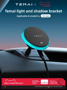 Light Shadow Wireless Charging Compatible Tesla Phone Mount New Y Model 3 YL Dedicated Car Mounted Magnetic Holder