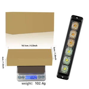 Lights for Car 6 LED Truck Side Light Amber Red Strobe Warning Light Flashing LED Signal Lights for Vehicles 12V 24V