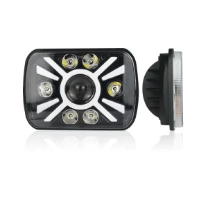LiuHJG High Lumen 7 Lens LED Headlights With Yellow White Drive Light 7 Inch Motorcycle 42W H4 Headlamp