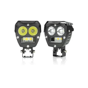 LiuHJG Motorcycle Lighting Systems 3 LED Double Colors Aluminum 24W Driving Light IP67 Durable Spotlight