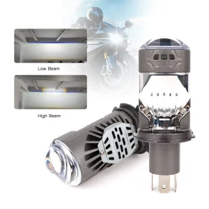 M01J 50W 5000LM LED Motorcycle Headlight, Plug and Play, Mini White, IP68, Laser Projector Lens, for Car Moto