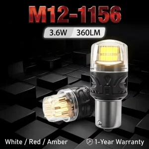 M12 Ultra Bright LED Car Bulb 60V 3.6W 1156 1157 7443 3157 Canbus Brake Turn Signal Reverse Tail Light for Universal Cars Trucks