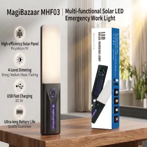 MHF03 Portable Solar LED Work Light Type C Fast Charge Magnetic Camping Lantern RGB SOS Emergency Flashlight