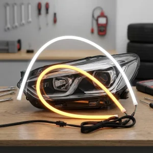 MISUN 315 White amber Strips with Silicone Drl+turn signal