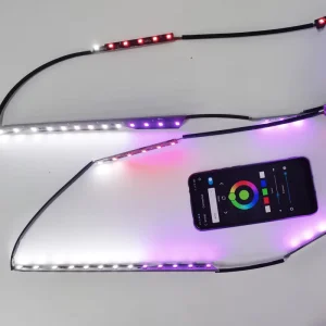 MISUN New Multicolor Flow LED DRL Boards for G37 Sedan Headlights Retrofit with APP Control 12V
