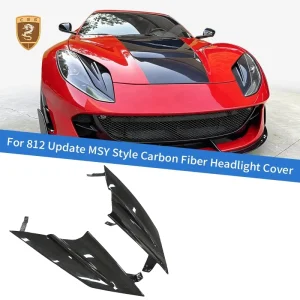 MSY Style Pre preg Dry Carbon Fiber Headlight Air Vents Trim for Ferrari 812 Superfast GTS