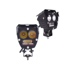 MT10 Motorcycle Lighting System Dual Color Headlight Auxiliary Spotlight Mini Driving Spot Lights for Motorcycle