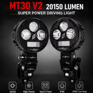MT30V2 LED Motorcycle Auxiliary Driving Light IP68 Waterproof CNC-machined Retrofit/Upgrade Easy Fast
