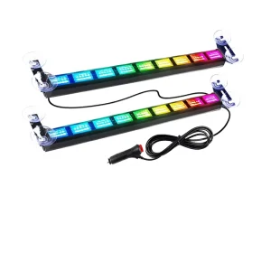 Magic Color Bar Lamp One Drag Two Multi Functional Strip APP Remote Control Flash Warning LED Car Strobe Light Universal