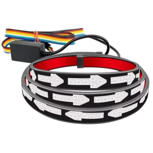 Magic Streamer Colorful Running Water Modified Fishbone Waterproof Car Tail Box Brake Marquee Strip Light Bar LED Turn Signal