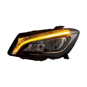 Mercedes Benz CLA W117 Headlight Assembly Upgrade Low Profile High Gloss Light Guide Daytime Running Lights Full LED