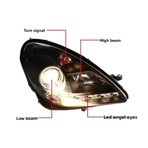 Mercedes-Benz R171 Headlight Assembly Upgrade Kit for SLK200/SLK350/SLK500 12V 45W LED Xenon Headlights