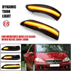 Mercedes Benz W169 W245 LED Dynamic Side Wing Flashing Blinker Indicator Lights Mirror Sequential Turn Signal Lamps