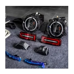 Mercedes G Class W463 W464 Headlights & Tail Lamps Black LED DRL 12V D2R Retrofit Kit