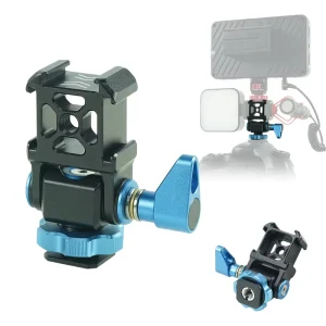 Microphone Stand Rig Bracket Compatible for DJI OSMO Triple Cold Shoe Mounts Plate LED Video Light Extension Bracket Metal