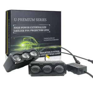 Mini Auxiliary Lights 3 Lens Spot Light Fog Lamp Dual Color Auxiliary Lights for Motorcycles Yellow White High Low Beam