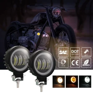 Mini Driving Fog Lamp for Motorcycle Spotlight 4 Inch Round Mini LED Fog Light Projector Lens LED Working Light
