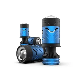 Mini H4 LED Bulb High-Power 6000K Blue Laser Headlight Projector 12V Universal Fitment for Motorcycle Car Bi-Lens Headlights