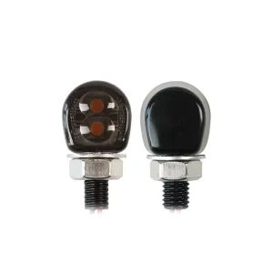 Mini Motorcycle Turn Signal Lamp 12V Black Zinc Alloy Housing Waterproof LED Blinker Indicator Driving Lights