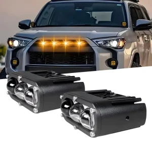 Mini Projector Spot 3inch 12V Flush Mount Offroad Light Dual Color LED Pods Amber Flashing Effect for Truck SUV Car