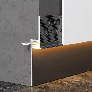 Minimalist Concealed LED Baseboard Recessed Plaster L Skirting Light Profile Drywall Shadow Floating Ceiling Interior Decoration