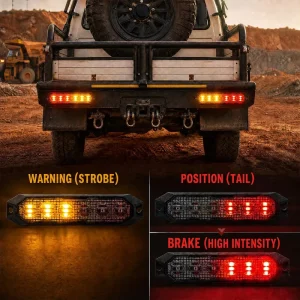 Mining Truck 3 in 1 Tail Light 6 Led Sae J595 Class 1 Ip6K9K 12 24V for Tank 300 Camry Chr Offroad 3 Years Warranty