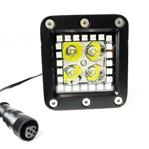 Misun Auto 3inch White Led RGB Halo Pods Cube Offroad 4×4 Backup Work Light Sequential Lighting IP65 Waterproof 6000 Lumens