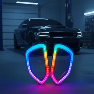 Misun Halos For 15 23 Dodge Charger Switchback LED RGBW Snorkel Halo Multicolor Light SRT