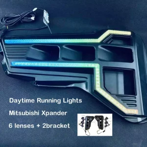 Mitsubishi Xpander LED Daytime Running Light Retrofit Kit with Lens & Mounting Bracket WRGB Ring Switchback DRL WRGB