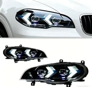 Model E71 X6 Headlight Assembly Old Model to New Model LED Daytime Running Lights 12V 6000K