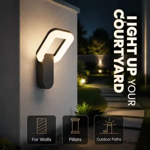 Modern 12W LED Wall Light Waterproof IP65 Die Cast Aluminum Rectangle Exterior Sconces For Garden Courtyard Outdoor Wall Lamp