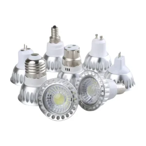 Modern Aluminum LED Spotlight Bulb GU10 GU5.3 E27 E14 B22 B15 E12 Base Types Warm White 12V 24V 110V 220V IP44 Dimmable