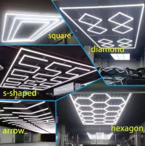 Modern Hexagon LED Cold White IP65 Office Lighting 200W 110lm/W Portable Work Lighting Kit Aluminum Alloy Frame