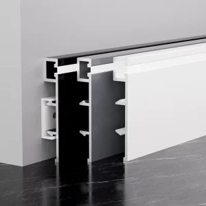 Modern LED Aluminum Alloy Skirting Board Baseboard Side Lighting Water Resistant Durable for Home Apartment Interior Wall